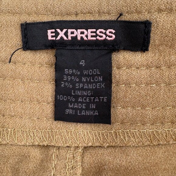 Express Women's Pencil Wool Blend Skirt Size 4 Khaki Beige - Picture 2 of 4